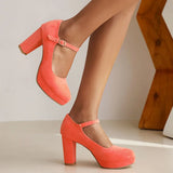 2026 Plus Size 33-45 Elegant Nude Ankle-strap Pumps Office Lady Classic Black High Heels Shoes Women Red Platform Party Shoes