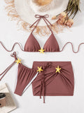 With Skirt Halter Brazilian Bikini Women Swimwear Female Swimsuit Three-pieces Bikini Set Bather Bathing Suit Swim Beachwear