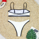 Sexy High Cut Leg Brazilian Bikini Women Swimwear Female Swimsuit Two-Pieces Bikini Set Padded Bather Bathing Suit Swim V8316
