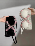 MOYISU London Anime Bralette - Delicate Wireless Bra for Set Teens, Japanese Summer Underwear Small Bust Close-Fit Subtle Allure