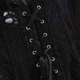 Toucheart Hot Girl Suspender Sexy Top with Fishbone Corset Intimate Hollow See-through Lace Classic Romantic Retro Palace Corset