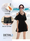 New Swimsuit for Women Soaking in Hot Springs, Concealing Flesh and Slimming, Conservative One-piece Skirt, Flat Angle Swimsuit