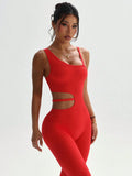 Beautiful back design, sexy one-piece yoga leggings, suitable for women's breathable quick-dry sports bodysuits