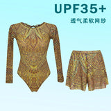 2026 Swimwear Women Long Sleeved Sun Protection One Piece Swimsuit Female's Sports Bathers Swimming Bodysuit Beach With Cover Up