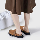 2025 Brand New Big Size 45 Denim Leisure Mules Shoes Women Trendy Comfy Walk Casual Clogs Flats Outdoor Slipper Men Slides