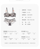 MOYISU Summer Lingerie Set Sheer French Lace Minimiser Bra Briefs Ultra Thin Sexy Women's Underwear Big Bust Sexy Tushy & Panty