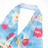 Deep V-neck Halter Neck Camisole For Women With Cross-tie Front Sexy Open Back Printed Design Perfect For Vacations Fashion AKE0