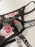 5 pcs Women Sexy Panties Floral Print Thong Low Waist Underwear Hollow Out Breathable Ladies thong C961