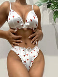 Women's Erotic Lingerie Bra Brief Set Bowknot Sexy Deep V Wire Free Lingerie Underwear Two Piece Female Cute Pajamas Kitts Suit