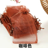 50pcs 7x9cm 9x12cm 10x15cm Sheer Organza Bags Wedding Party Candy Chocolate Bags Gift Pouches Jewelry Storage Drawstring Bags