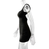 Sexy  Strap Mini Dress New Summer Women Club Party Dresses Female Camisole Solid Black White Sheath Sundress