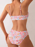 2025 Strappy Bikini High Waist Swimsuit Women Sexy Printed Swimwear Female Bathers Swimming Bathing Swimming Swim Suit Beachwear