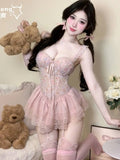Sexy French Style Light Luxury Sexy With Chest Pads Pure Desire Floral Print Dress Backless Deep V Sleeveless Dress Elegant MO9K