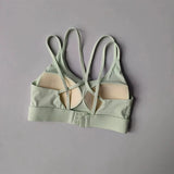 Women's yoga sports bra, integrated color blocking design with buckle sports bra