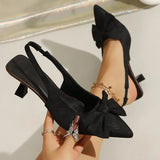 Fashion Design Stiletto High Heel Sandals Women Sexy Pointed Toe Printed Mules Sandals Woman Plus Size 43 Bowknot Party Shoes