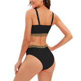 2026 Sexy Bikini Women Push Up Swimwear Swimsuit Gold Wavy Edge Patchwork High Waist Bikinis Set Bathing Suit Biquinis Feminino