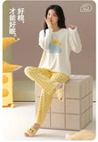 Pure cotton pajamas for women, long-sleeved trousers, can be worn outside, pure cotton home clothes, Class A antibacterial 100%