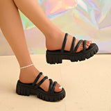2026 Summer Chunky Platform Gladiator Sandals Women Spaghetti Strap Thick Bottom Slippers Woman Anti Slip Beach Sandles 35-43