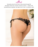 Women‘s Mesh Lace Panties Plus Size M-3XL Sheer Embroidered Flowers Low Rise Sexy Underwear with Ribbon Metal Ring Daily Wear