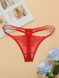 3 pieces of lace transparent multi-color combination high-quality butterfly embroidery thong sexy low waisted thong C304