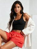 Women’s Layered Lace Shorts Elastic Waist Wide Leg Short Pants Summer Lolita Casual Loose Lounge Bloomers Streetwear