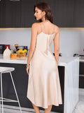 Women's Solid Sleeveless Dress Chic Basic Minimalist Causual Fashion V Neck Long Dress Womenswear For Spring Summer And Party