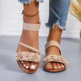 Women's Sandals  New Summer Casual Open-toed Women's Flats Fashion Floral Design Casual Comfortable Women's Sandals