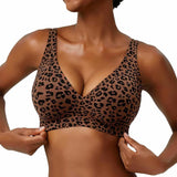 Custom made-2-Row Hook Leopard Print Bra Underwear