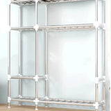 Portable Fabric Wardrobe Clothes Closet Bedroom Dorm Rental Room Small Folding Storage Cabinet Easy Assembly Durable Organizer