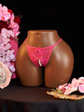 1Pcs Women Lace Beading Panties Ladies Erotict Crotchless Thongs G-string Lingerie Sexy Underwear Crotch-Pearls Ornament Briefs