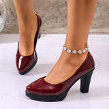 High Heels Shoes Women White Wedding Shoes Thick High Heels Fashion Party Pumps Footwear Black Red Big Size