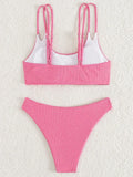 Ribbed Bikins High Cut Bikini 2026 Women Swimsuit Female Swimwear Two-pieces Bikini Set Push Up Bather Bathing Suit Swim Lady