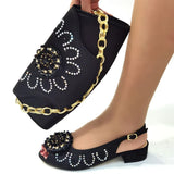 Doershow African fashion Italian Shoes And Bag Sets For Evening Party With Stones blue Italian Handbags Match Bags! HGR1-11
