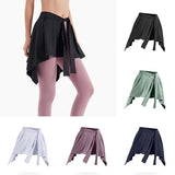 Women Tennis Self-Tie Sports Skirts Athletic Yoga Skirt Long Strap Hip Covering Fitness Wrap Cover Up Anti Glare Ballet Skirt