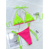 Sexy Leopard Printed Halter Brazilian Bikini Women Swimwear Female Swimsuit Two-Piece Bikini Set Bather Bathing Suit Swim V3681