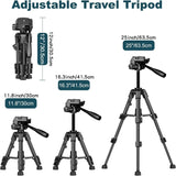 Mini Tripod for Camera, 25inch Aluminum Tabletop Camera Tripod, Portable Travel Tripod , for Cameras, Projectors, Spotting Scope