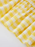 Summer Women Smocked Tank Tops Spaghetti Strap Plaid Ruffle Camisole Fashion Sleeveless Vest Shirts Streetwear