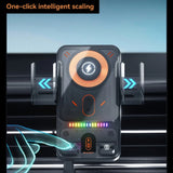 696 Car Holder With Dual Motor Electric Rotating Opening Closing Mobile Phone Holder Wireless Fast Charging Car Phone Bracket