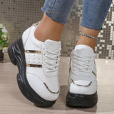 Chunky Platform Sports Sneakers Women Fashion Lace Up Thick Bottom Vulcanized Shoes Woman Plus Size 42 Non Slip Sport Shoes