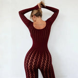 FDYOUI Sexy See-through Bodysuit Women's Long Sleeve Night Club Overalls Black Streetwear Lady Chic One Piece Party Jumpsuits