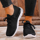 Breathable Mesh Sports Flat Shoes Women Plus Size 43 Slip On Knitted Platform Sneakers Woman Comfortable Soft Sole Running Shoes