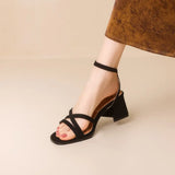 2025 Hot Sale Women's Shoes Open Toe Women's Sandals Fashion Leopard Print Office and Career New Plus Size Heeled Sandalszapatos