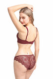 Französische Spitzen Büstenhalter Set Damen Sexy Tiefe V-Ausschnitt U-Rücken Große Oberweite Stützend Minimizer Sommer Neuheit