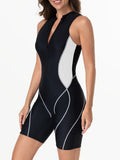 2026 Zipper Sleeveless Swimsuit Women One Piece Slim Swimwear Female Rush Guard Bathing Swimming Swim Surfing Suit Beachwear XXL