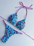 Leopard Halter Scrunch Butt Mini Micro Thong Bikini Women Swimwear Female Swimsuit Two-pieces Bikini Set Bathing Suit Swim Lady