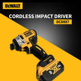 Dewalt DCD887 Cordless Brushless Impact Screwdriver Strong 20V Battery Power Electric Tool