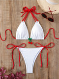 Strawberry Designer Bikini Women White Contrast Bikin Micro Swimsuit Two Pieces Bikini Set Brazilian Bathing Suit Thong Swimwear