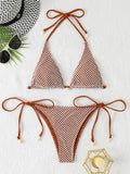 2026 Halter String Triangle Bikini Women Sexy Swimwear Female Mesh Swimsuit Solid Bathers Bathing Swimming Swim Suit Beachwear