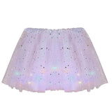 Women's Tulle Skirt Star Sequined Short Tutu Skirt Fancy Ballet Dancewear Party Costume Ball Gown Led Light Luminous Mini Skirts