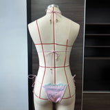 2026 Sexy 2 Piece Bikini Sets Lace bordered Bikini Micro Thongs Bathing Suit Swimsuit Women Biquini Bandage Beachwear Swimwear